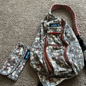 KAVU Animal Print Sling Bag and Wallet. READ DESCRIPTION